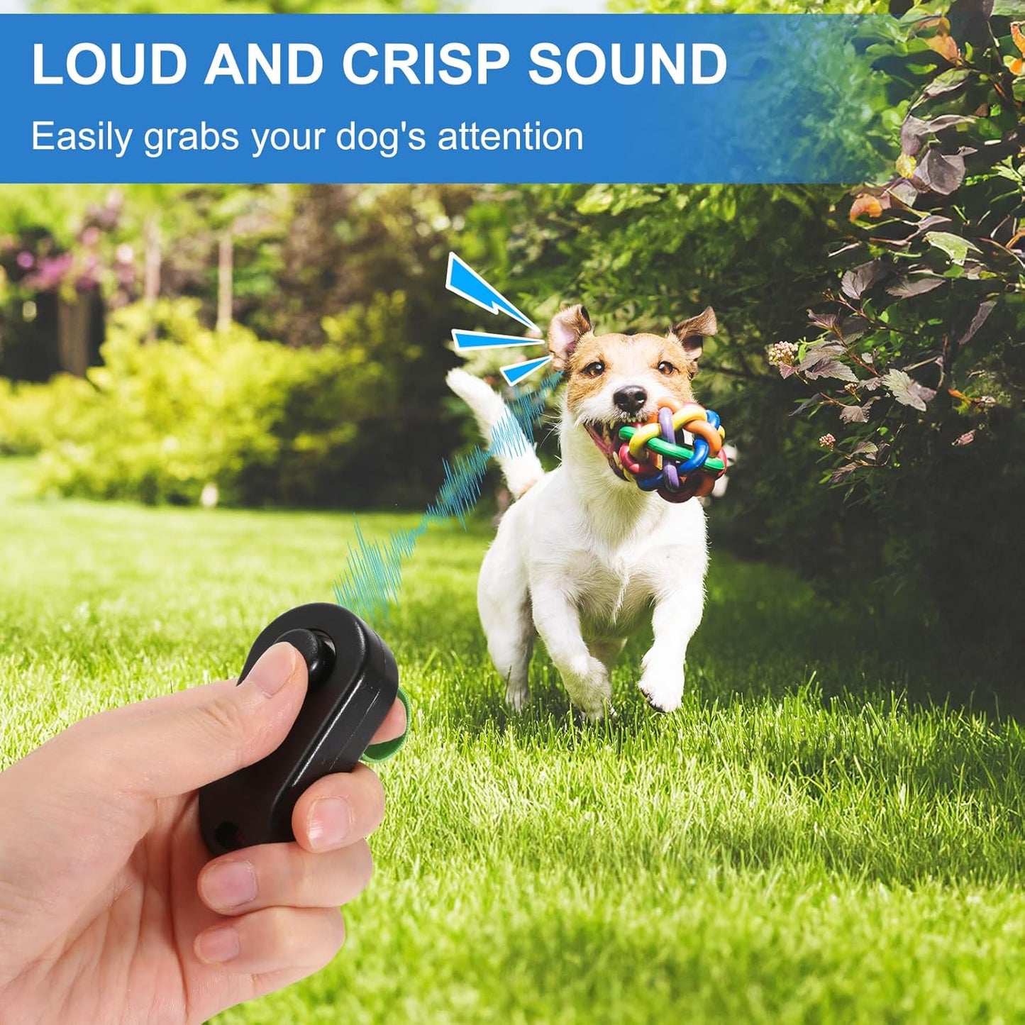 BARKIE Dog Training Clicker with Finger Ring 2 Pack, Puppy Essentials for Behavior Training, Portable Pet Supplies for Dog Walking Accessories(Black & White)