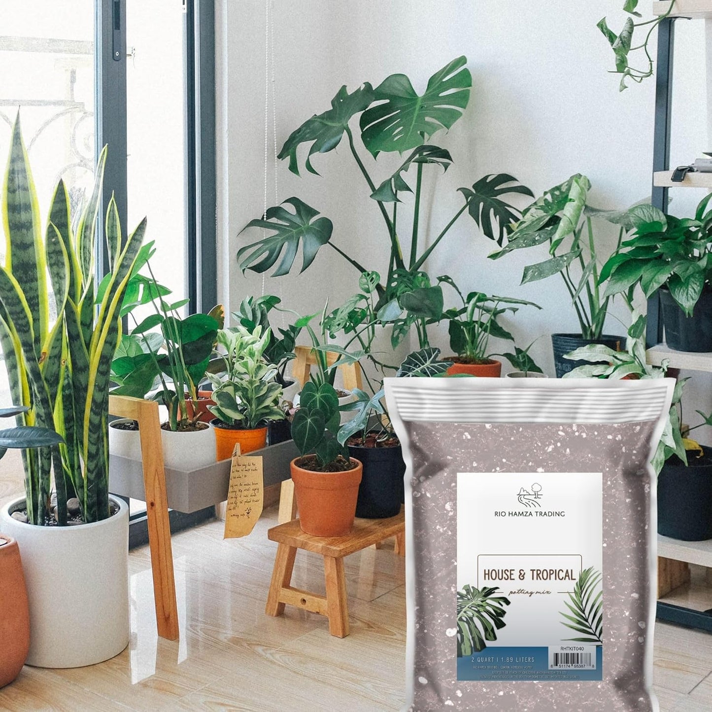 Tropical House Plant Potting Mix (2 Quarts); for All Types of Indoor House Plants