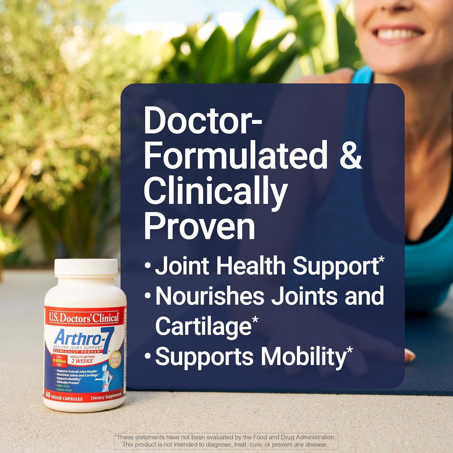 U.S. Doctors’ Clinical Arthro-7 - Clinically Proven Joint Support Complex with Turmeric, Collagen, Bromelain for Flexibility, Mobility, & Strong Cartilage - 180 Capsules(3 Bottles) - 45/90-Day Supply