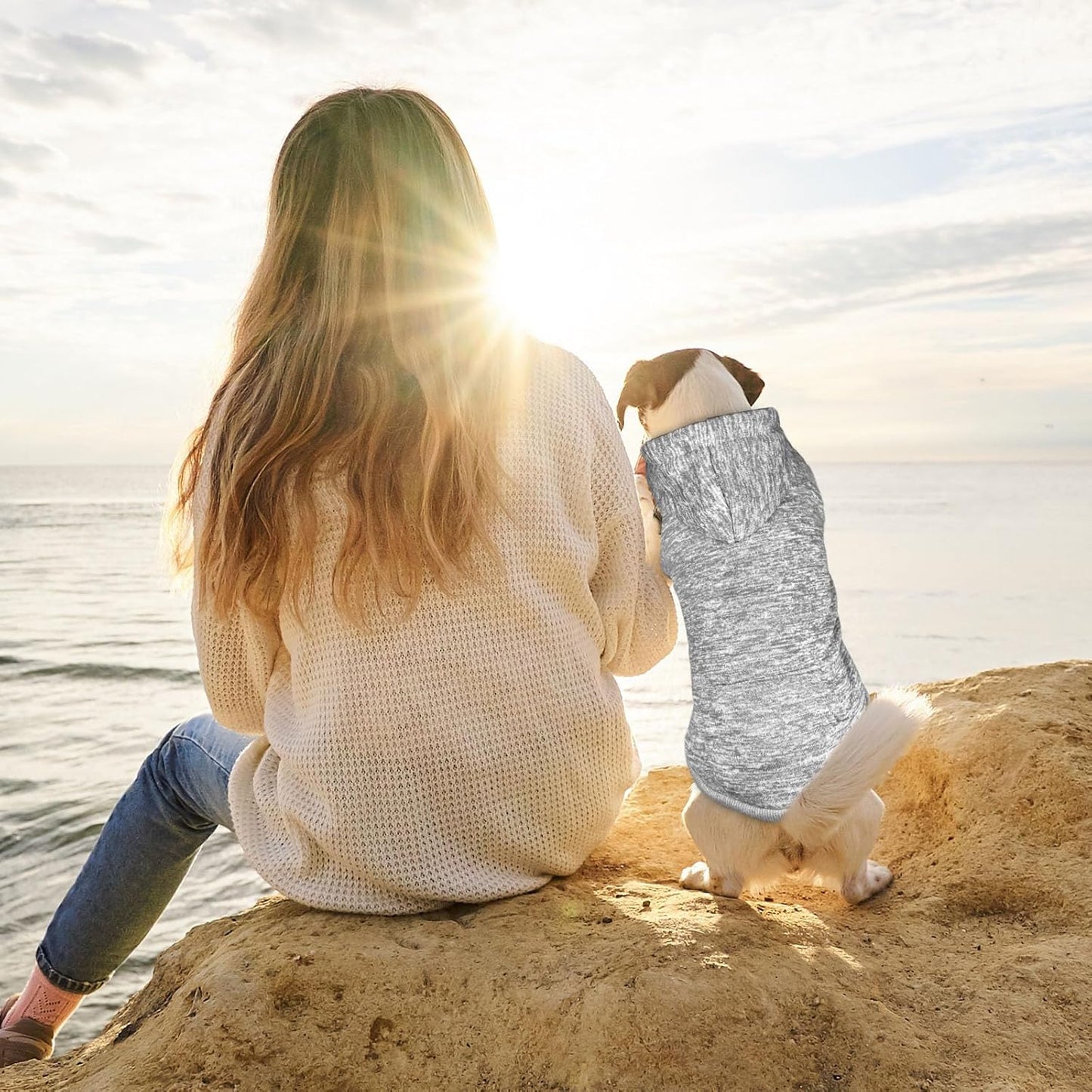 Dog Sweaters for Medium Dogs Dog Hoodie Fleece Dog Sweater Soft Dog Clothes Sweatshirt with Pocket Dog Hoodie for Medium Dogs(Grey&M)