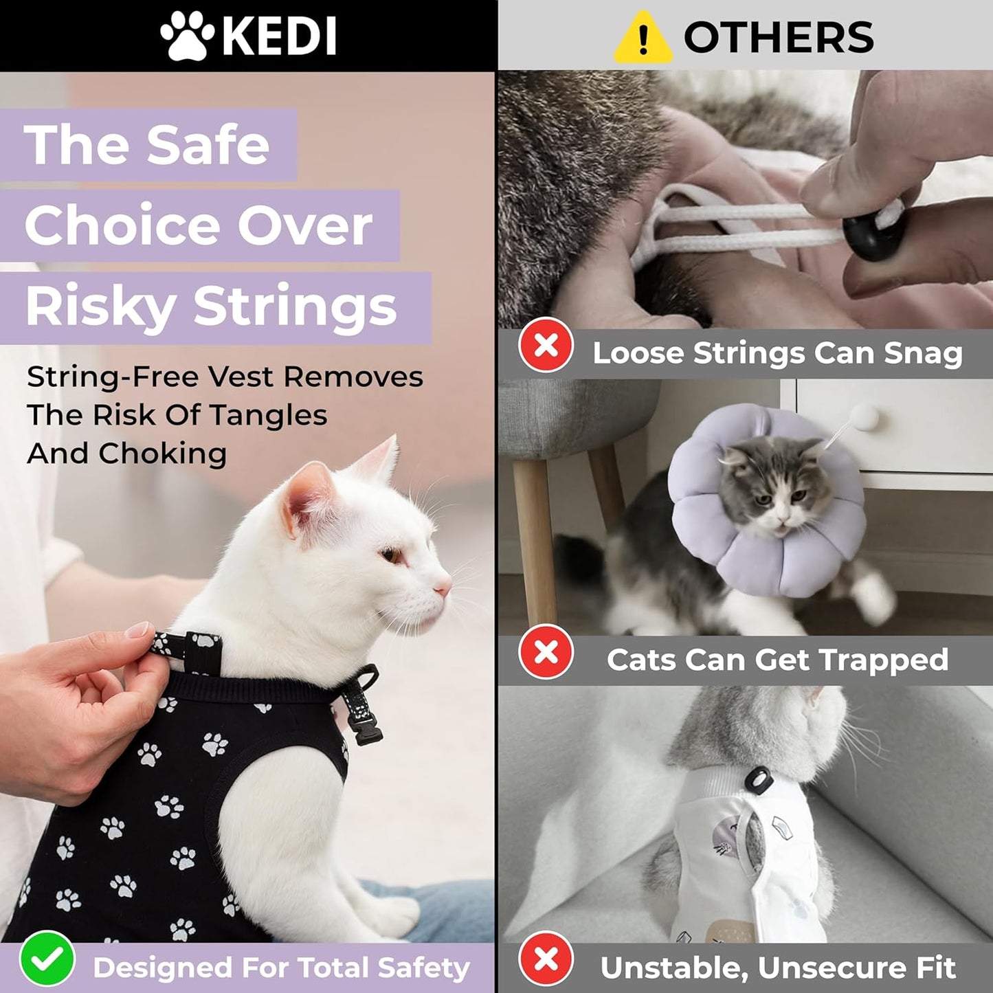 Cat Onesie for After Surgery Care - Breathable Male Female Post Surgical Recovery Suit Vest for Cats with Abdominal Wounds or Skin Issues - Soft Washable Protective Medical Clothing for Pets