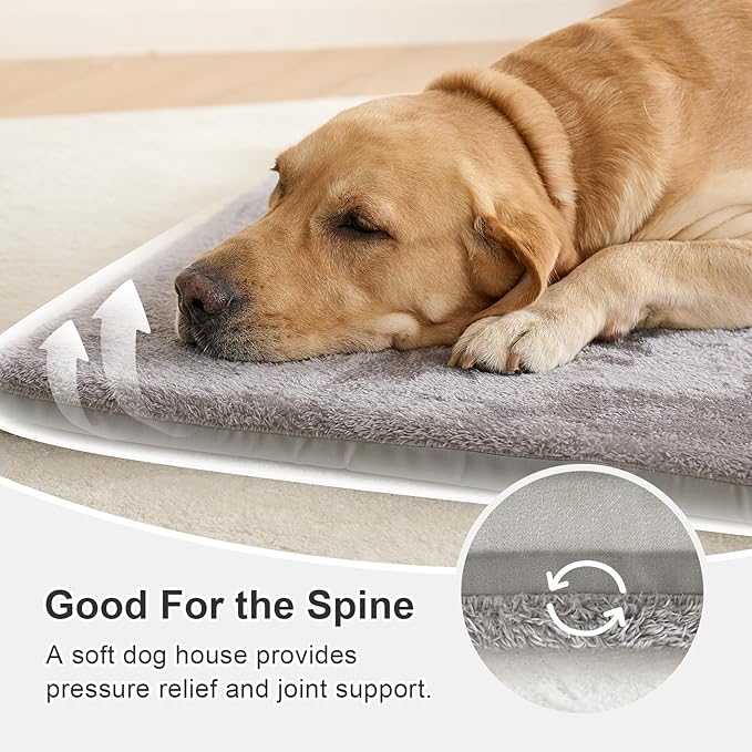 Jiupety 2 in 1 Dog House Indoor, Comfy Cave Bed Covered Dog Bed, Portable House for Medium and Large Dogs, 2XL(35"×27"×26"), Up to 70 Lb, Grey