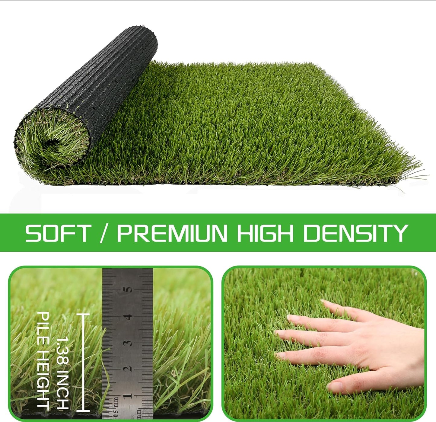 Artificial Grass Turf for Dogs 3 ft x 10 ft,1.38 inch Fake Grass Pee Pad for Puppy Potty Training，Faux pet Grass Rug for Indoor/Outdoor Patio,Dogs Wee Wee Pad,Turf Grass Mat for Dogs Potty
