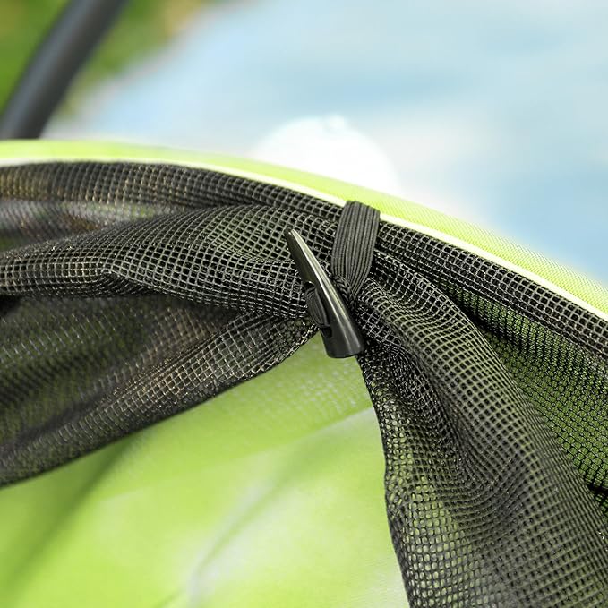 PawHut Dog Stroller, Pet Stroller 3 Wheels with Easy One-Hand Fold, Rubber Wheels, Storage Bag, Soft Cushion, Safety Leash, for Small & Medium Dogs, Yellowish Green