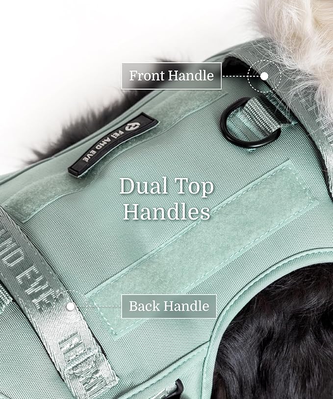 2025 New Edition, Fei & Eve MagEase Dog Harness - 3-Second Magnetic Buckles | 3-Point No-Pull Control | Heavy-Duty 900D Nylon | Dual Safety Handles | Breathable Mesh | Adjustable Fit | X-Large, Green