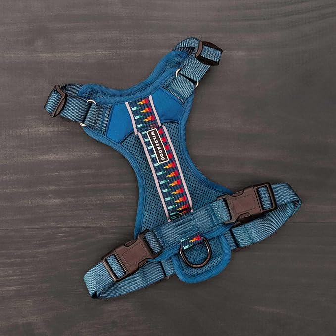 Wilderdog Lightweight Dog Harness with Reflective Straps - Medium - Pacific Blue