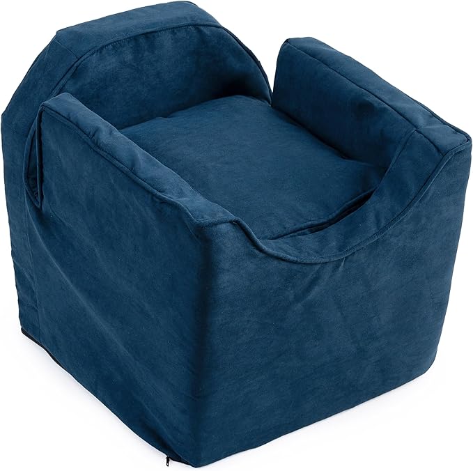Snoozer Dog Car Seat: Lookout I Dog Booster Car Seat for Dogs Small 5-15 lbs, Size: Small, Fabric: Sapphire, Pet Car Seat to Alleviate Car Sickness for Dogs, Removable Machine Washable Cover