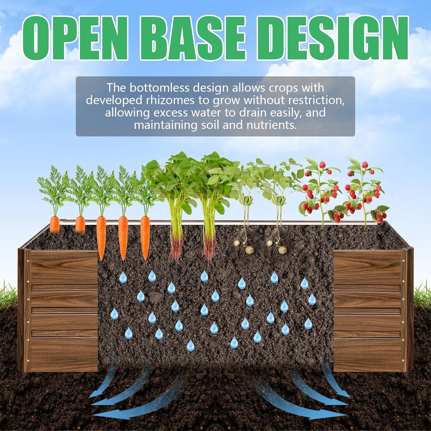 SnugNiture Galvanized Raised Garden Bed 4x4x2FT Outdoor Large Metal Planter Box Steel Kit for Planting Vegetables, Flowers