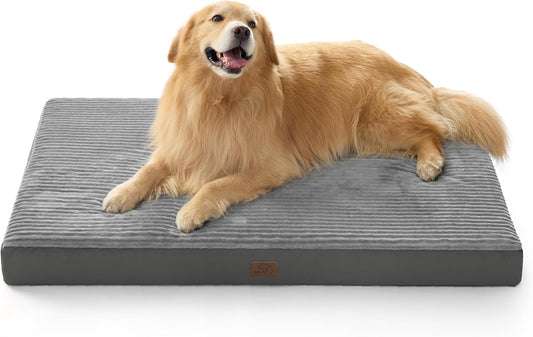 Bedsure XXL Dog Bed for Crate - Extra Large Orthopedic Pet Beds with Removable Machine Washable Cover, Egg Crate Foam Puppy Pad, Suitable for Pet Up to 100 lbs, 47"x29"