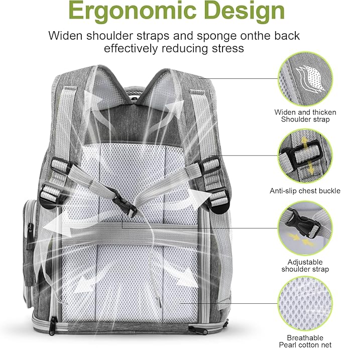 Expandable Cat Backpack,Cat Bubble Backpack Carrier for Carrying Cats, Pets and Small Dogs,Airline-Approved,Designed for Travel, Hiking, Walking,Car （Grey
