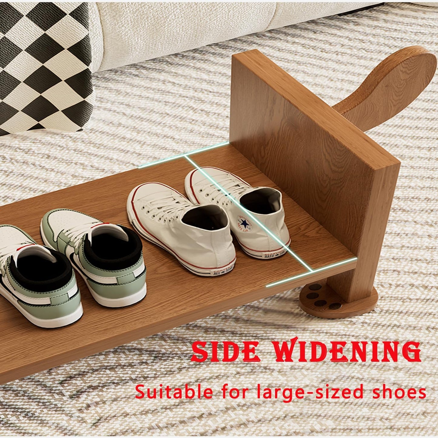 latifolia Puppy Shoe Bench, 2-Tier Solid Wood Entryway Organizer, Cute Pet-Shaped Shoe Bench for Hallway & Living Room,(23.62 inch)