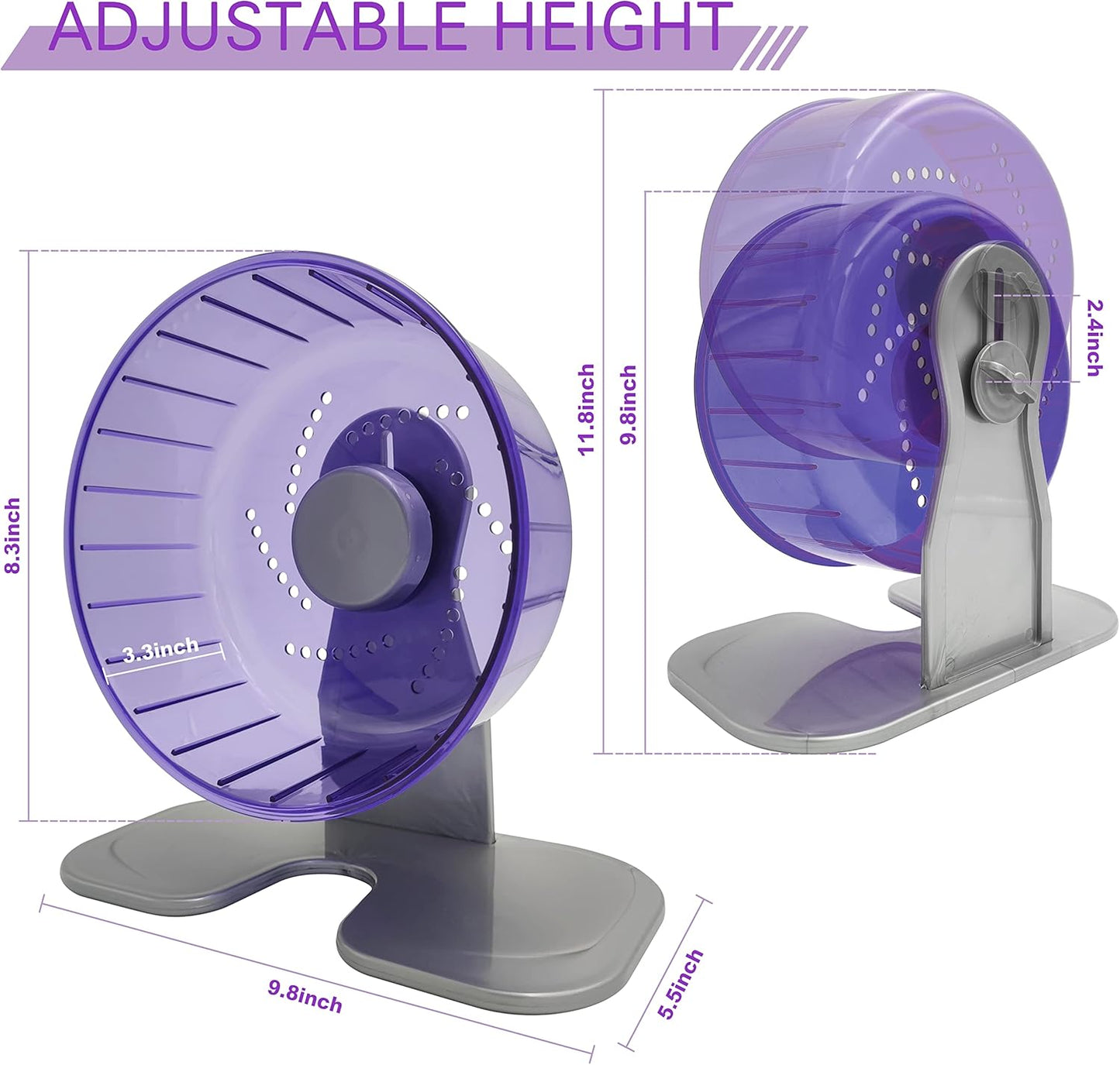 Petest Hamster Exercise Wheel, Silent Spinner Hamster Running Wheels, Diameter 8.3 inch, Purple