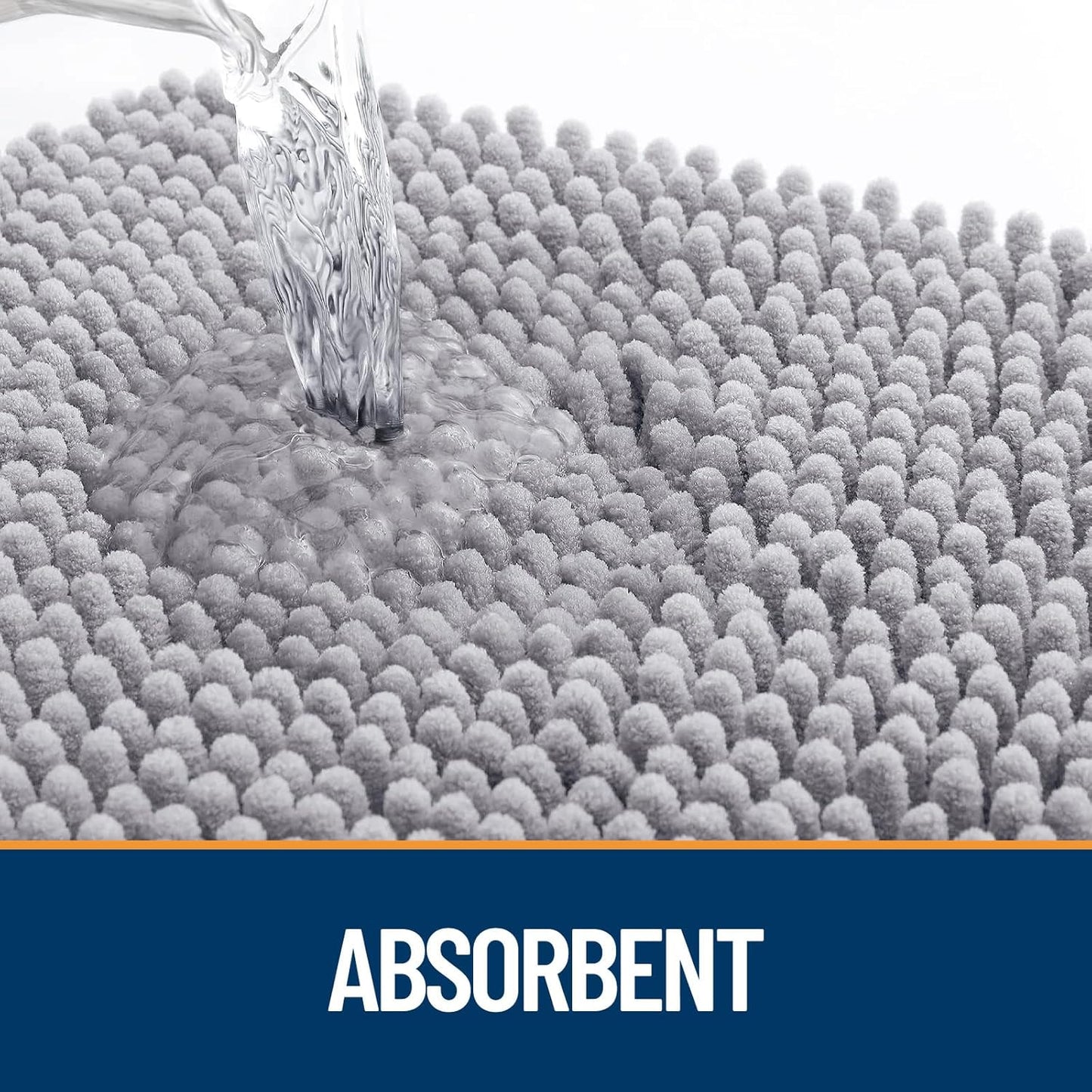 OLANLY Dog Door Mat for Muddy Paws 70x46, Absorbs Moisture and Dirt, Absorbent Non-Slip Washable Doormat, Quick Dry Chenille Mud Mat for Dogs, Entry Indoor Entryway Carpet for Inside Floor, Light Grey