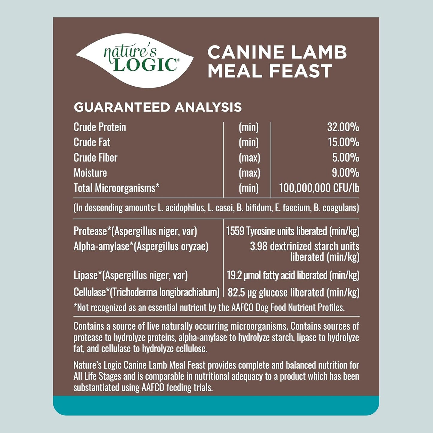 NATURE'S LOGIC Dry Dog Food - 100% Natural - No Synthetics - for All Ages, Sizes, Breeds - Free from Common Allergens, High Protein - Lamb Meal Feast, 13lbs