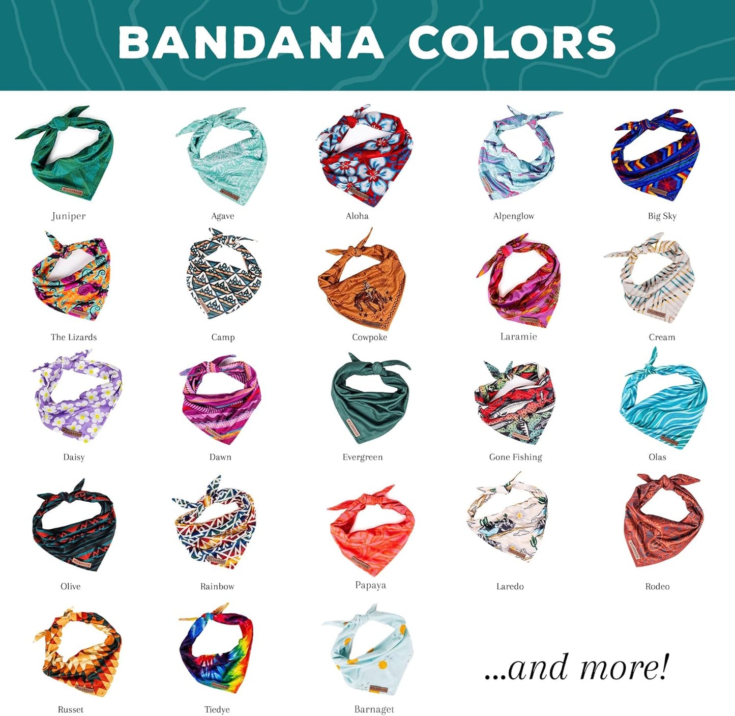 Wilderdog Dog Bandana with Lightweight Quick Drying Poly-Blend Mesh Material in Barnaget