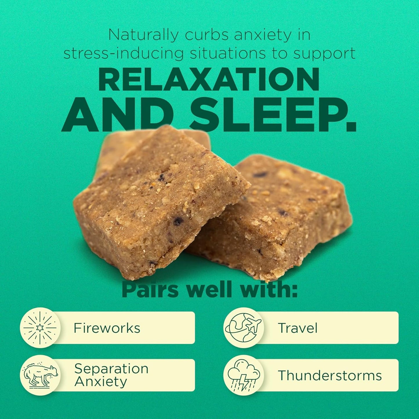 PetJoy Hemp Calming Chews for Dogs Relaxation Separation Anxiety Relief - Hemp Gummies for Calm Dog Sleep Aid for Puppies with Chamomile (60 Bacon Calming Treats)