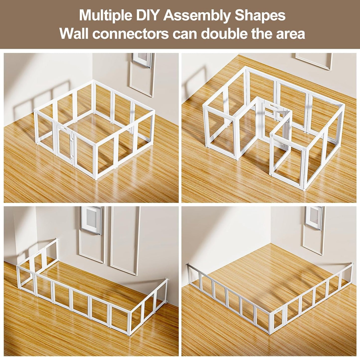 Clear Acrylic Dog Playpen Transparent Dog Playpen Indoor, Easy Assemble Clear Pet Pen for Puppy Bunny Cat Pig, Sturdy & Easy Cleaning Plastic Dog Puppy Fence (30" H, 12PCS)