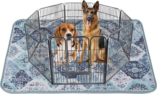 IEUUMLER Washable Pee Pads for Dogs, 1 Pack Reusable Non-Slip Grip, Super Absorbent Waterproof Puppy Pads for Potty Training, Playpen, Crate, Whelping Box EU011 (Blue, 71" x 71")