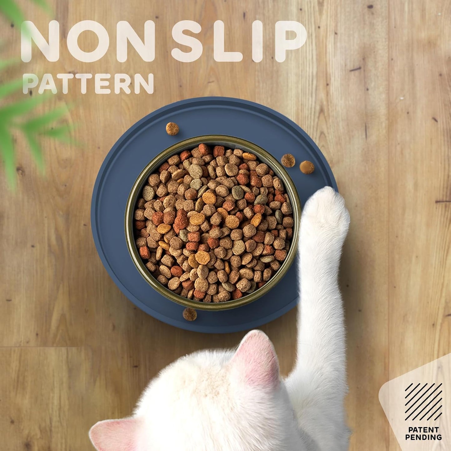 Dog Food Mat Round 10" - Raised Edges Dogs Mat for Food and Water Prevent Spill, Waterproof Cat Food Mats Protect Floors, Easy Clean Dog Bowl Mats for Food and Water, Silicone Pet Feeding Placemats