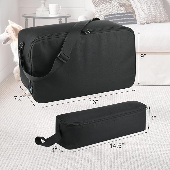 Beautyflier Pet Grooming Supplies Organizer, Protective Tote Bag Case for Pet Grooming Kit & Vacuum Suction Dogs Cats Hair, Travel Pouch Bag for Pet Dog Grooming Vacuum Kit, Bag Only (Black)