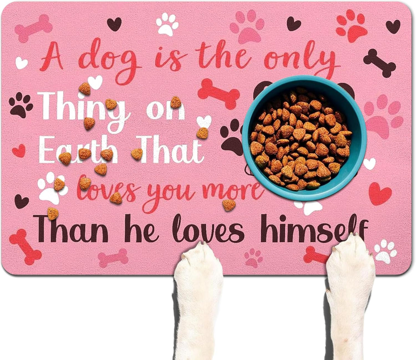 Pet Feeding Mat for Floors Waterproof Dog Mat for Food and Water Absorbent Quick Dry Non Slip mat for Cat Bowls