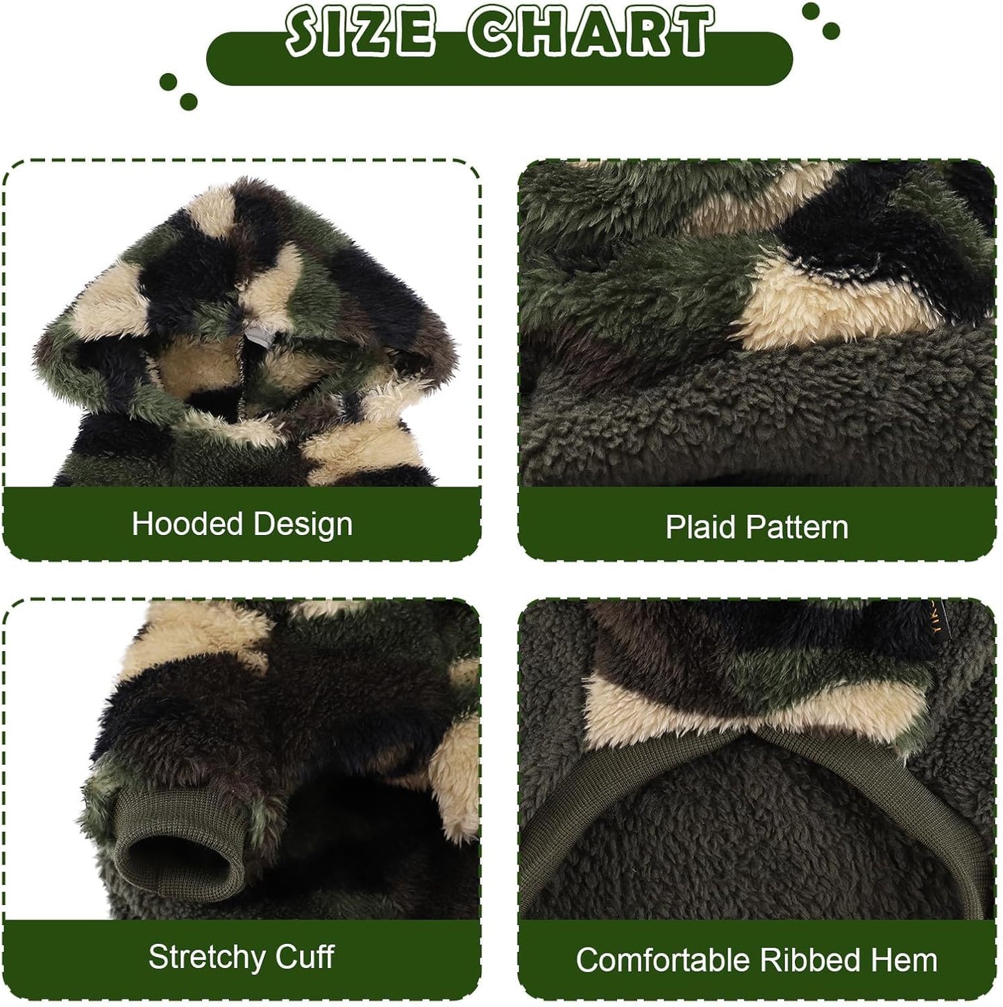 Small Dog Sweater for Dogs Hoodies,Winter Clothes Boy Girl Male Female,Warm XS Fleece Hoodies Pet Coat Apparel Outfit(XS, Army Green)