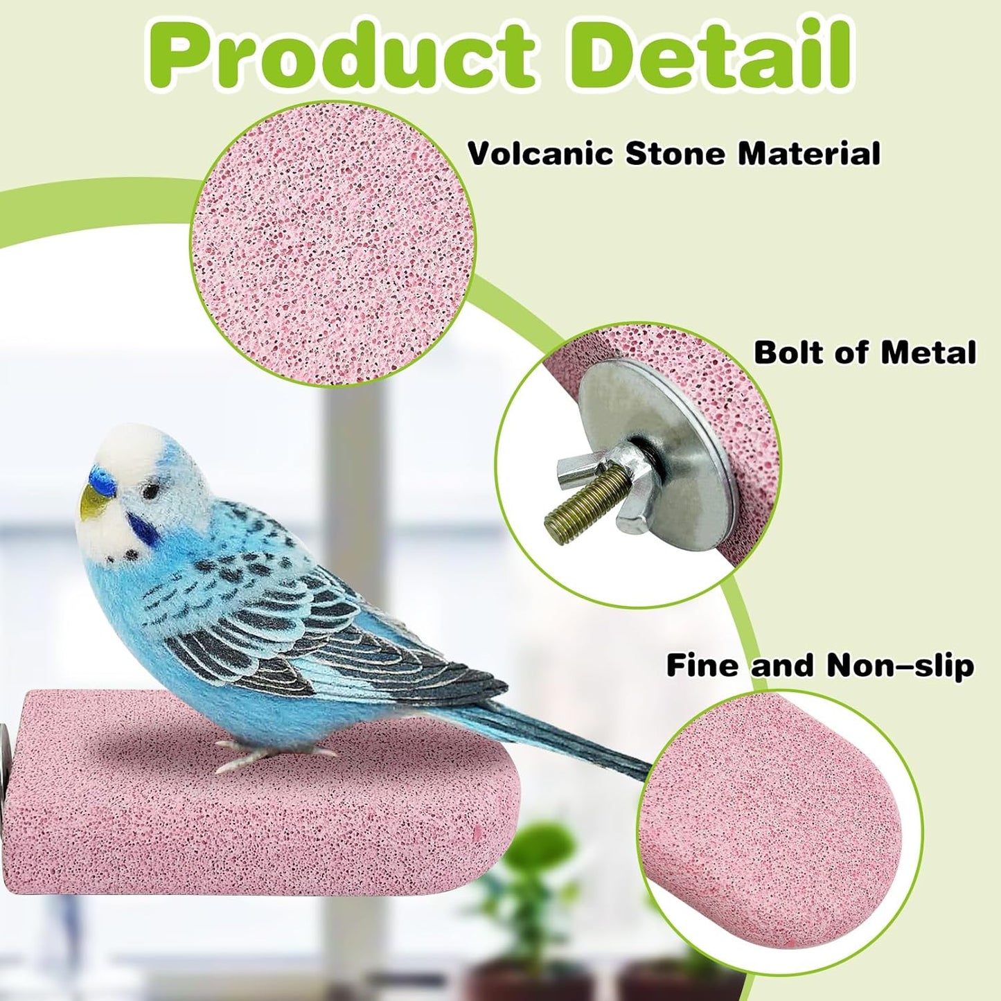 PINVNBY 3 PCS Bird Perches Calcium Parrot Perch Stand Bird Beak Grinding Stone Foot Claws Trimmer Multiple Colors Parakeets Chewing Toys Bird Cage Accessories for Budgie Cockatiel Conure Lovebird