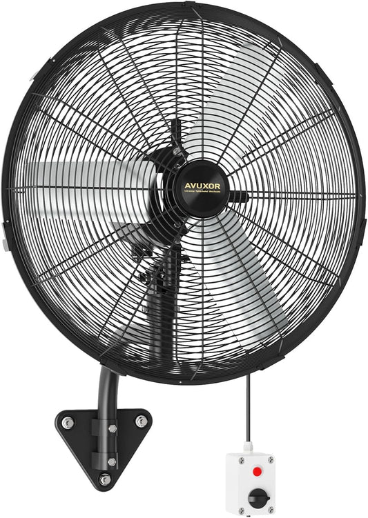 20'' Outdoor Wall Mount Fan, 4 Speed Oscillating Wall Fan with All Sealed Brushless DC Motor, Heavy Duty Industrial Fans, Waterproof Fans for Patios, House, Garage, Commercial, Warehouse, Factory
