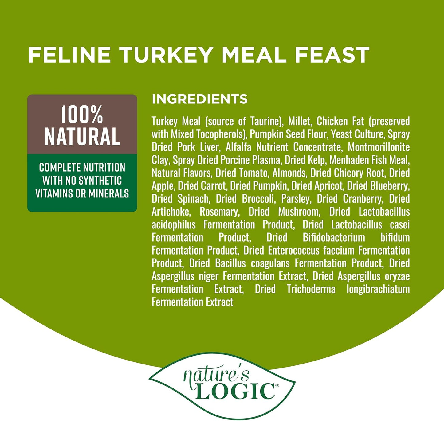 Nature's Logic Turkey Dry Cat Food (1 Pack), 3.3 lb