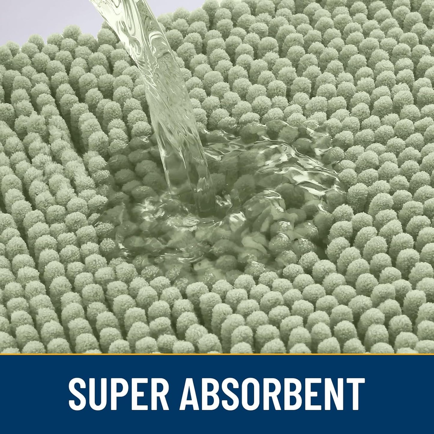 Smiry Dog Door Mat for Muddy Paws 48x30, Absorbs Moisture and Dirt Doormat, Non-Slip Washable Quick Dry Chenille Front Door Mat Indoor Entrance, Entryway Carpet for Inside Floor, Sage Green