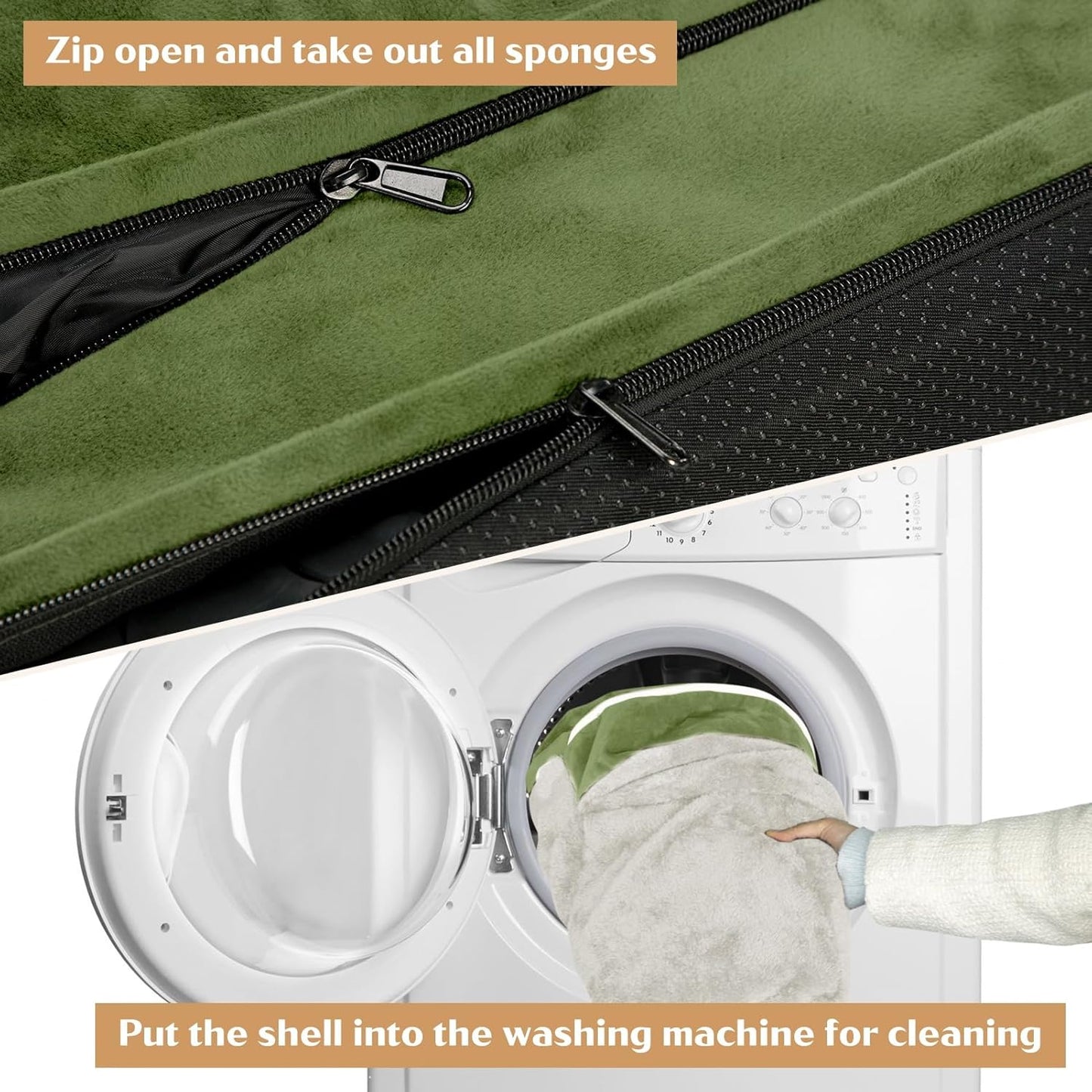 Comfort Expression Small Dog Beds Waterproof Orthopedic Foam Dog Sofa Beds for Medium Dogs Comfy Pet Bed with Washable Removable Cover & Non-Slip Bottom(Small,Light Green)