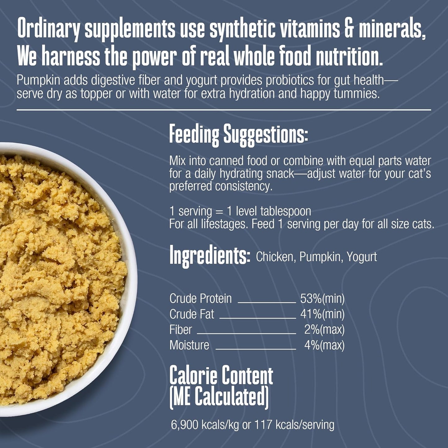 Whole Life Pet Healthy Gut Daily Cat Supplements, Cat Probiotics for Constipation Relief, Anti Diarrhea, Vomit Remedy & Digestive Support, Pumpkin Puree for Cats, Cat Health Supplies - 30-Day Supply