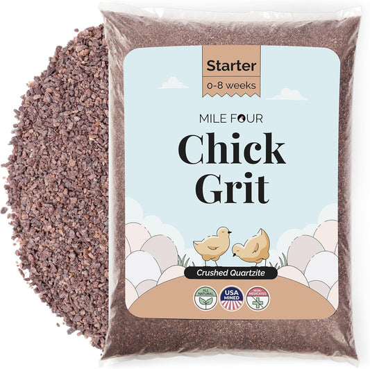 Chick Grit for Baby Chicks - Chickens Age 0-8 Weeks, 100% Natural Mineral Chick Grit Quartzite, Poultry Grit Digestive Aid, USA Mined, 50 lb