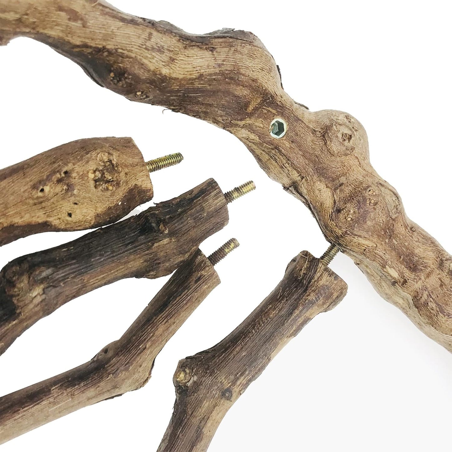 Allazone Bird Perch Natural with Chewing Toys Natural Grapevine Bird Stand Grape Stick Natural Bird Parrot Perch Standfor Parrots, Parakeets Cockatiels, Conures, Macaws, Love Birds (Style 1)