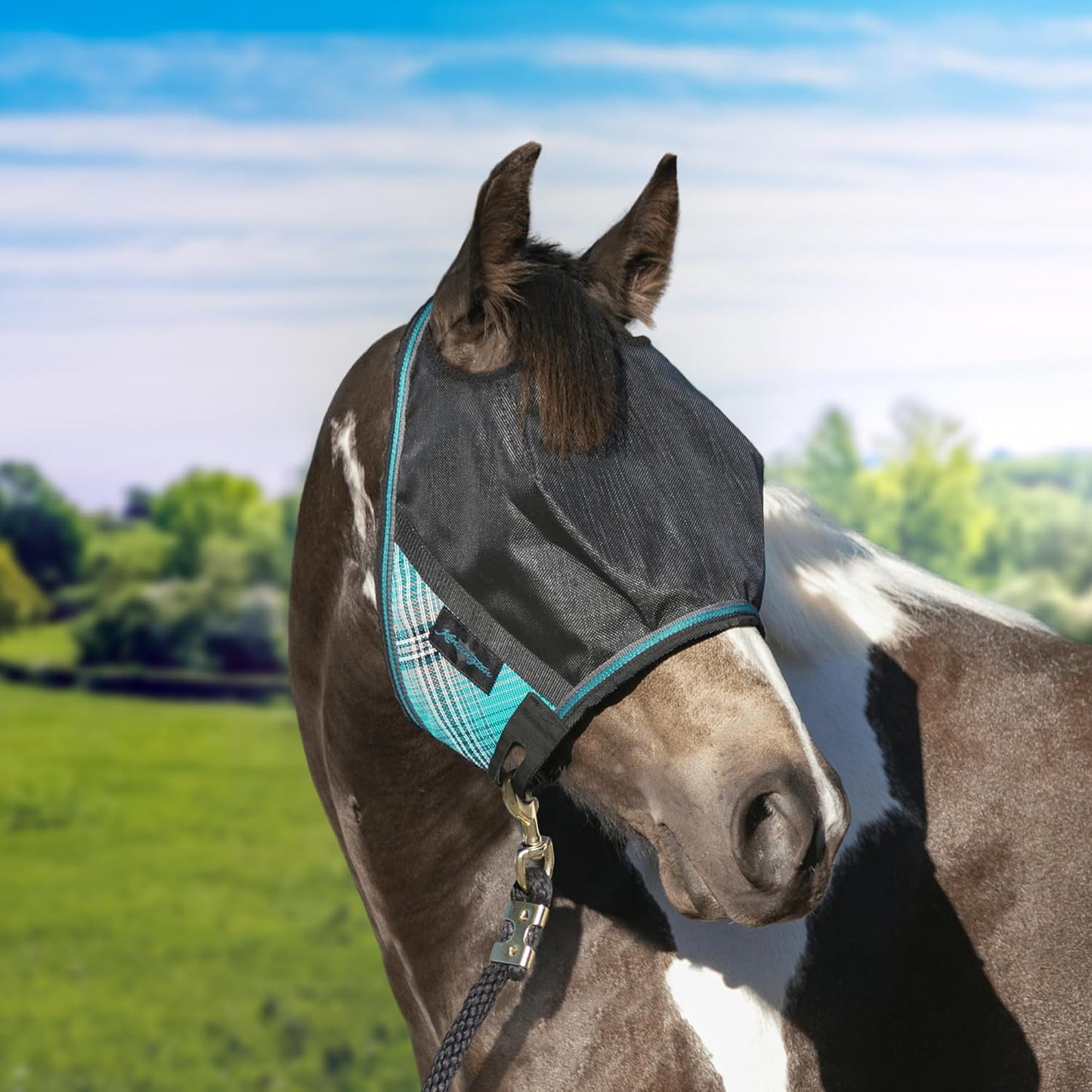 Kensington 90% UV Fly Mask CatchMask UViator - Without Ears & Forelock Freedom Web Trim Size: X.Large Color: 2021 - Atlantis