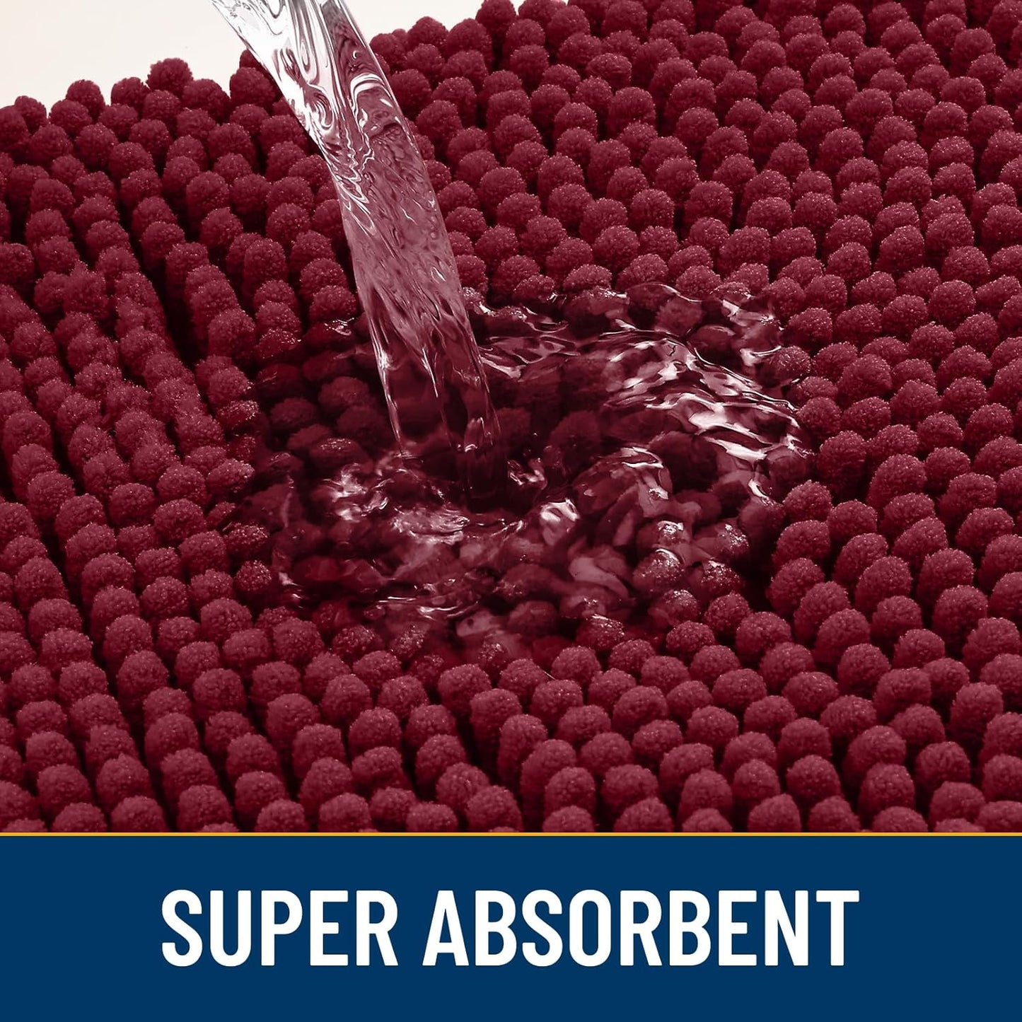 Smiry Dog Door Mat for Muddy Paws 71x46, Absorbs Moisture and Dirt Doormat, Non-Slip Washable Quick Dry Chenille Front Door Mat Indoor Entrance, Entryway Carpet for Inside Floor, Burgundy