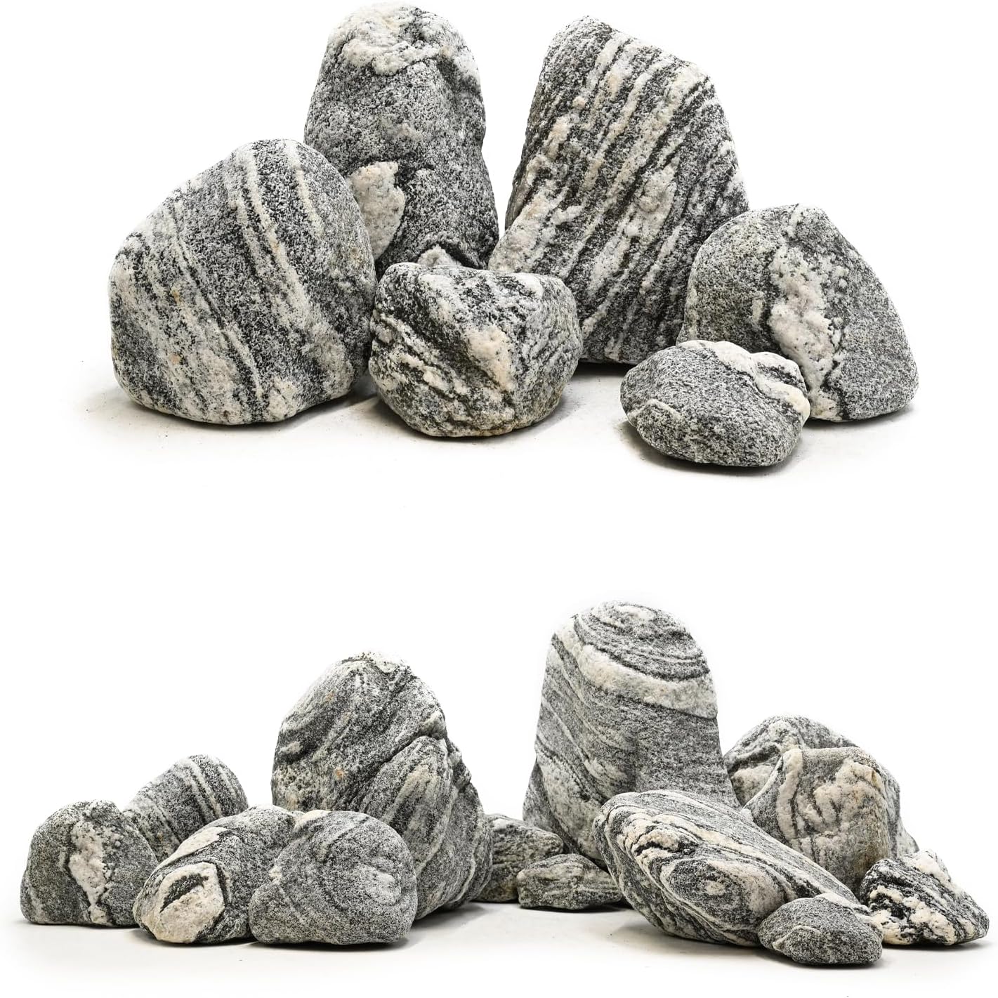 Natural Aquarium Rocks Silver Seiryu Rock Mountain Stone Fish Rocks for Aquariums and Terrariums Animal Feeding Box, Micro Landscape, Stone Landscape and Bonsai (5lb 2-5inch 4-5Pcs)