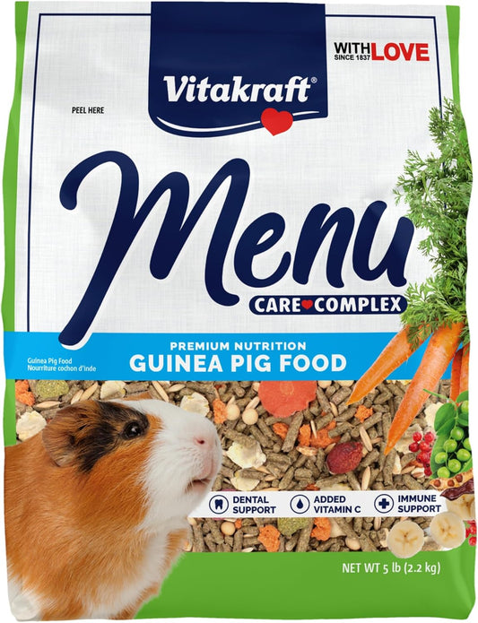 Vitakraft Menu Premium Guinea Pig Food - Alfalfa Pellets Blend - Vitamin and Mineral Fortified 5 Pound (Pack of 1)