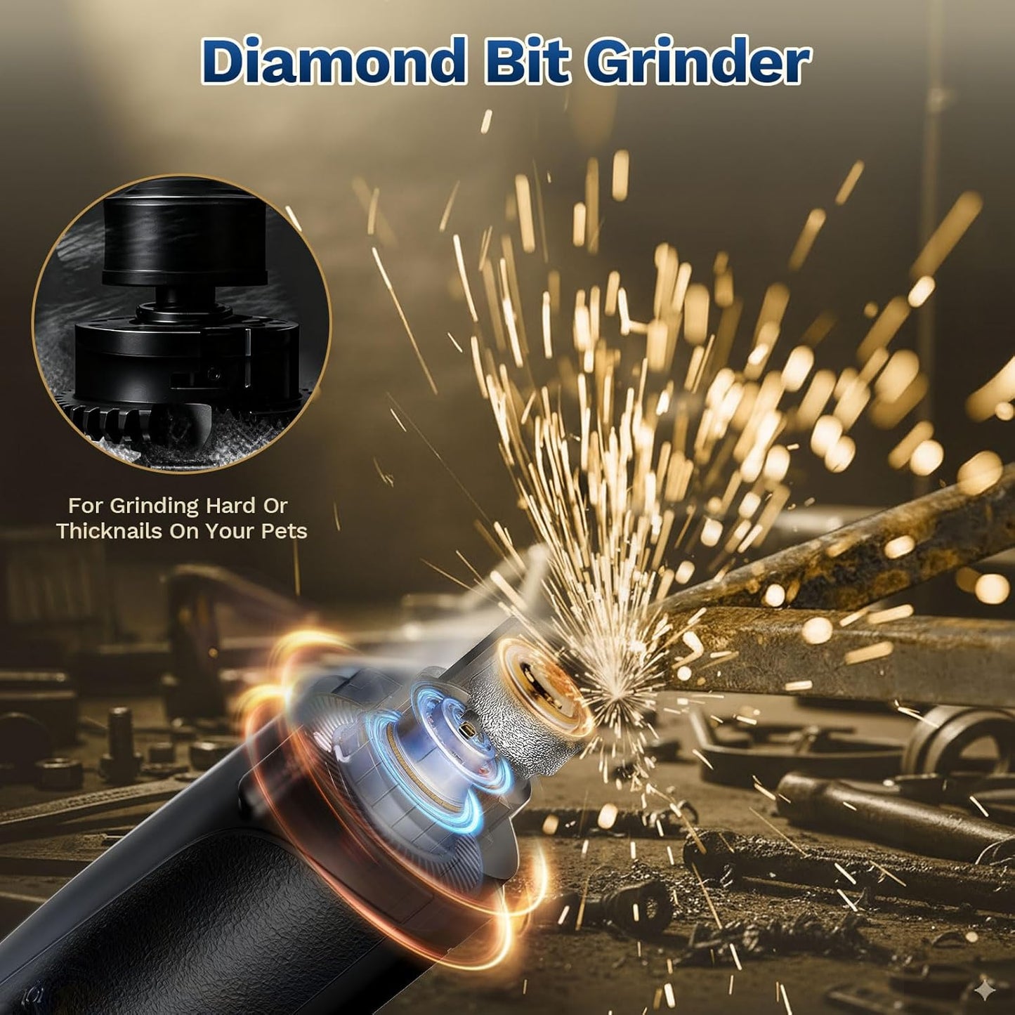 2 in 1 Dog Nail Clippers & Cat Nail Clippers Trimmers for Large Medium Small Dogs Cats Claw Trimmer Quick Sensor and Safety Guard USB Rechargeable Dogs Nail Trimmer with Catcher & 2 LED Lights