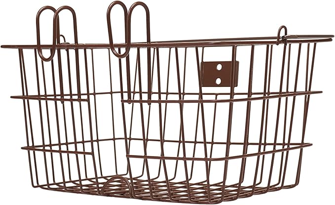 Retrospec Apollo-Lite Lift-Off Bike Basket - Detachable Steel Handlebar Basket with Carrying Handle for Commuting, Shopping & Beach Trips - 14.5in x 9.5in Weather-Resistant Biking Gear