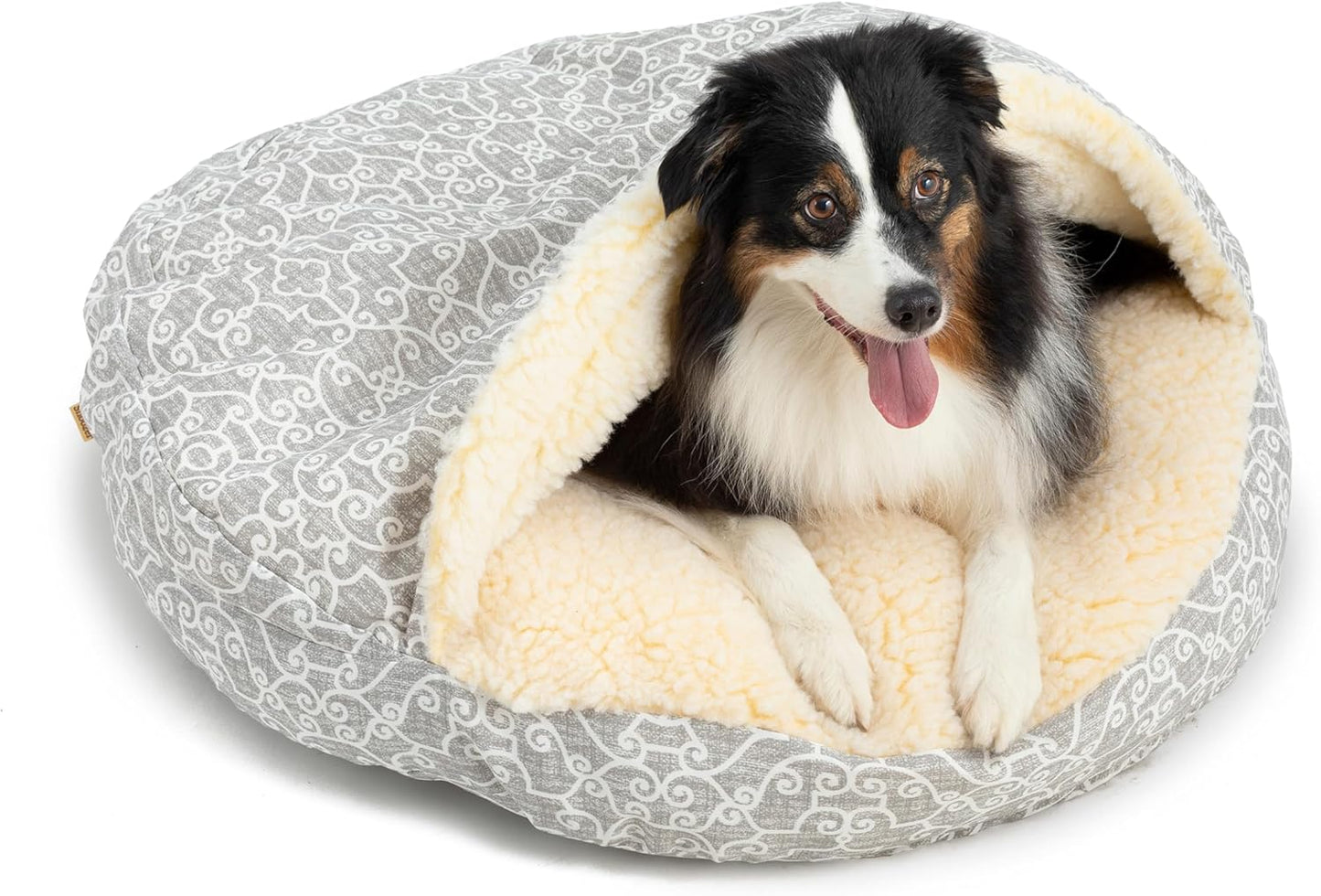 Snoozer Luxury Cozy Cave Pet Bed, Wag Collection, Extra Large - Ramey Gray