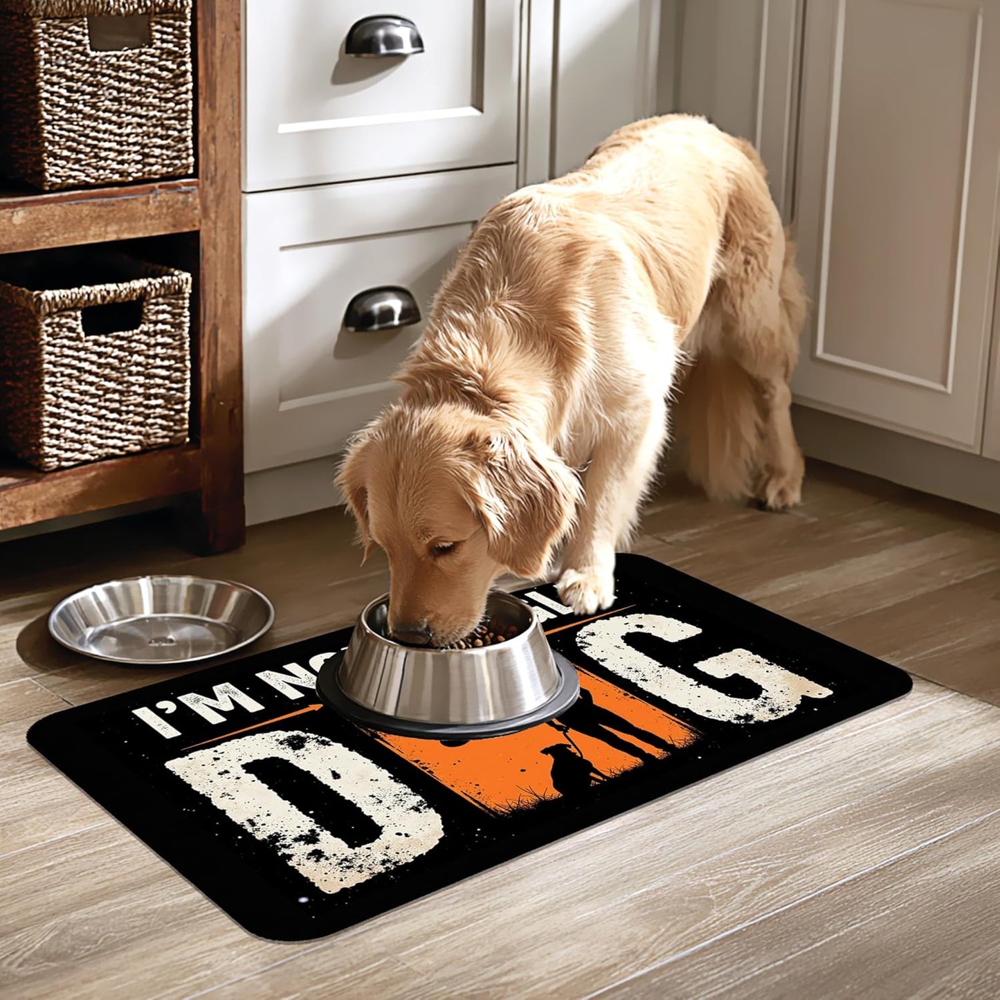 Not Single Dog Pet Cat Dog Food Mat-Absorbent Quick Dry Feeding Placemat for Water and Food, No Stains Rubber Base Mat for Indoor Use, Pet Accessories 12"x20"