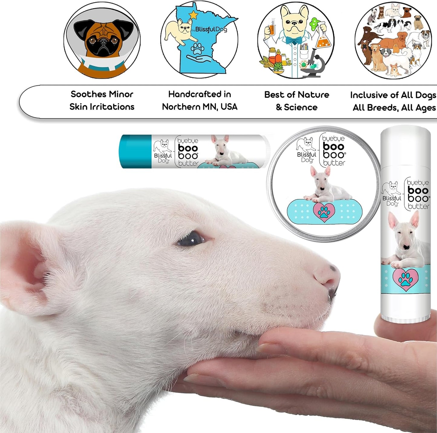 The Blissful Dog 1 oz TIN Bull Terrier Booboo Butter