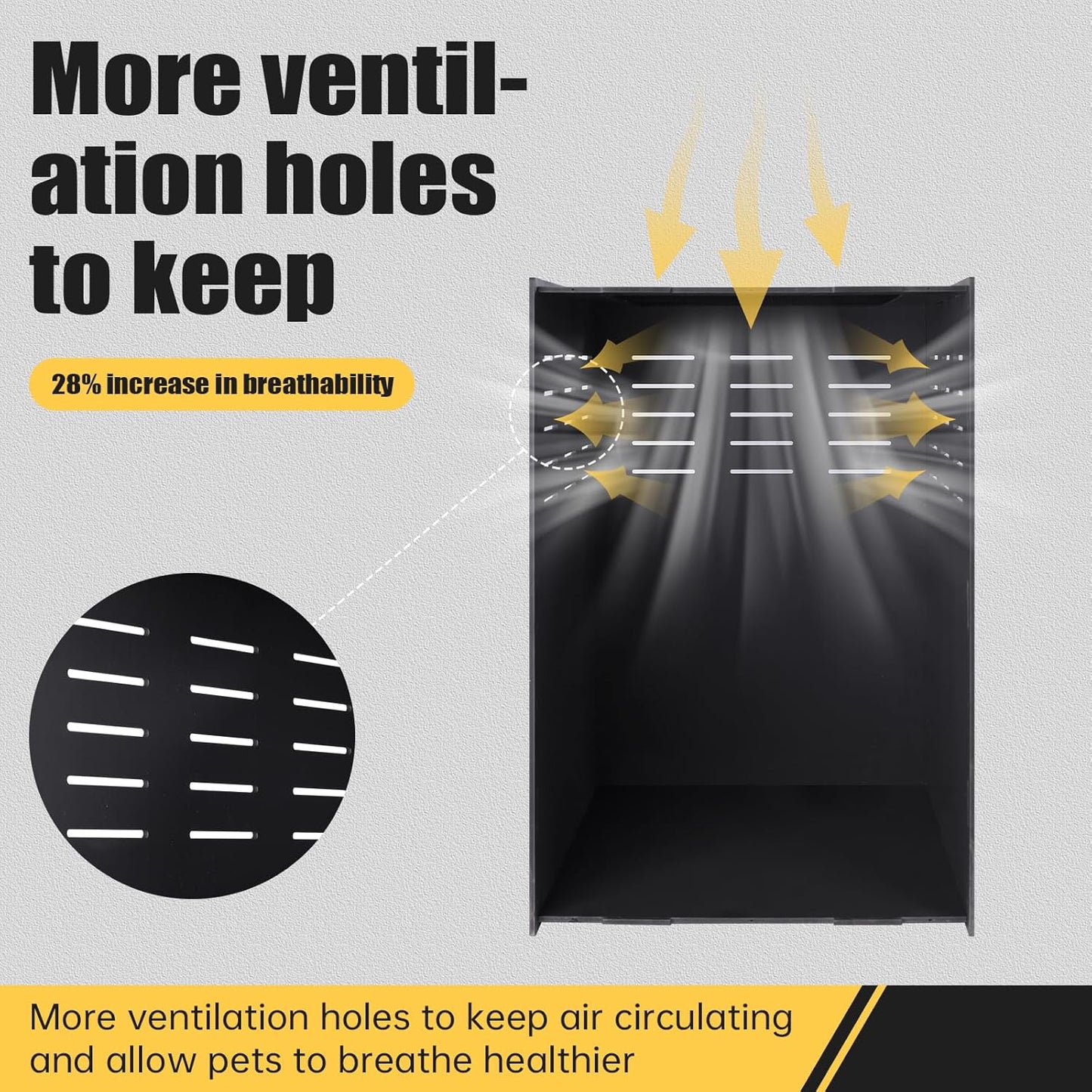 10 Gallon Reptile Tank - 12x12x18 Crested Gecko Tank Enclosure - Acrylic Habitat with Ventilation for Lizard, Spiders & Snakes