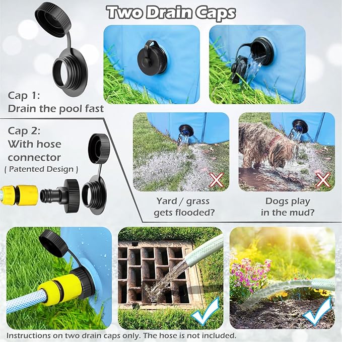 Jasonwell Foldable Dog Pet Bath Pool Collapsible Dog Pet Pool Bathing Tub Kiddie Pool Doggie Wading Pool for Puppy Small Medium Large Dogs Cats and Kids 71" Blue