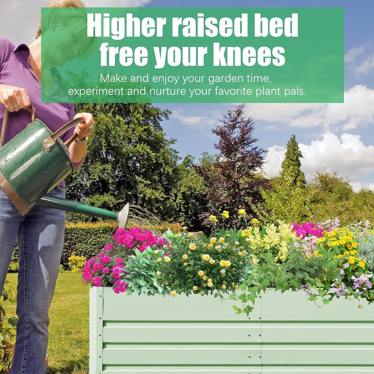 SnugNiture Galvanized Raised Garden Bed 6x3x1FT Outdoor Large Metal Planter Box Steel Kit for Planting Vegetables, Flowers