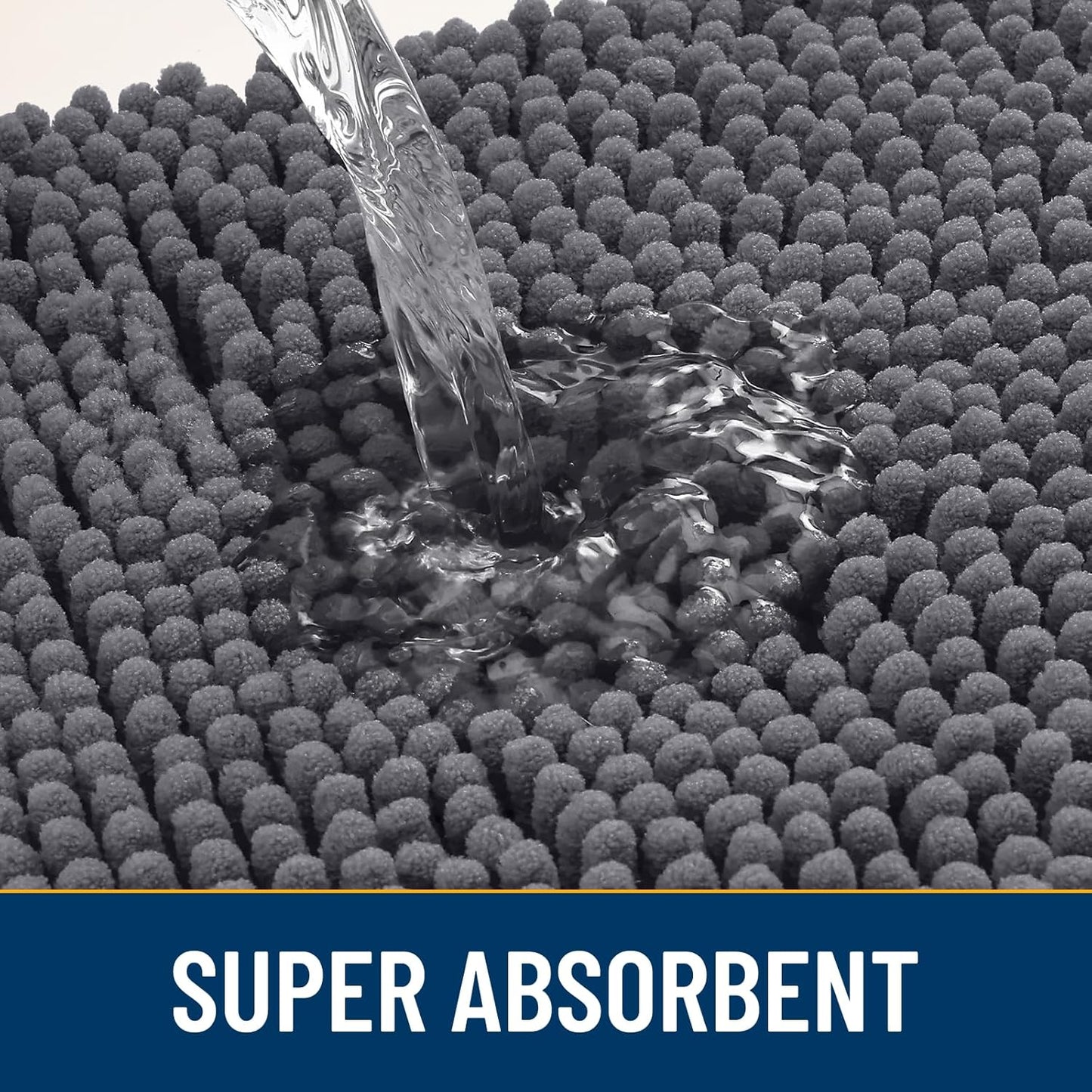 Smiry Dog Door Mat for Muddy Paws 71x46, Absorbs Moisture and Dirt Doormat, Non-Slip Washable Quick Dry Chenille Front Door Mat Indoor Entrance, Entryway Carpet for Inside Floor, Dark Grey