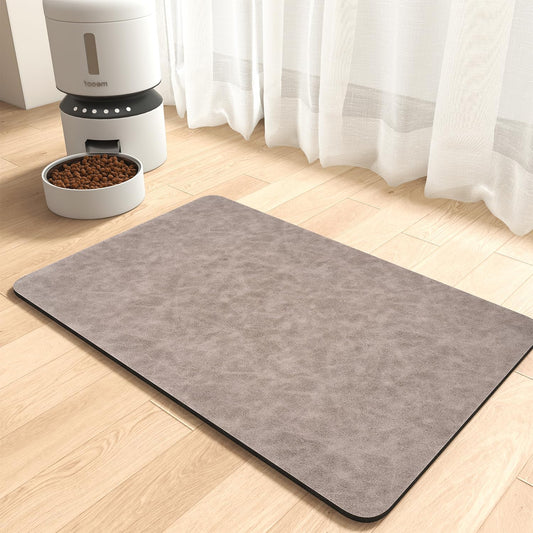 MontVoo-Absorbent Pet Feeding Mat-No Stains Pet Mat for Food and Water Bowl-Quick Dry Cat & Dog Food Mat Water Dispenser Mat-Pet Supplies Mat-Dog Water Bowl Mat for Messy Drinker Brown