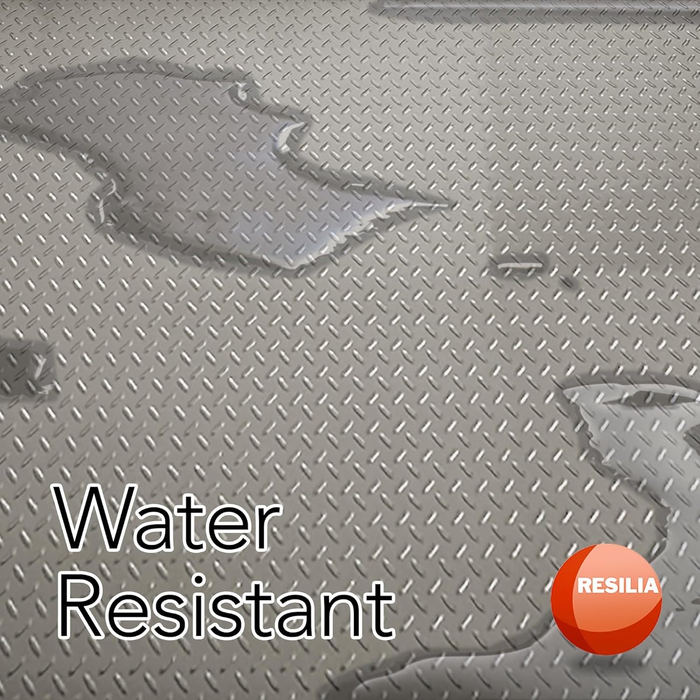 RESILIA Heavy Duty Garage Floor Runner & Protector Mat - Slip Resistant Diamond Plate PVC Mats - Water, Spill, & Stain Resistant, Sandstone (4 feet x 15 feet), Made in The USA