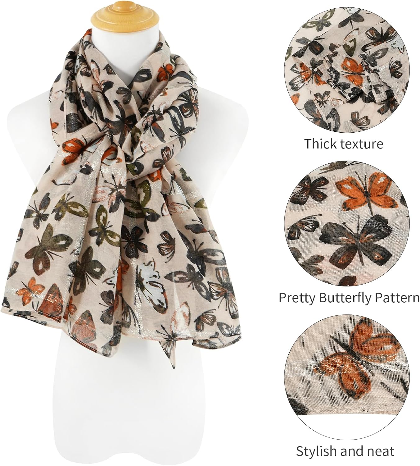 E-Clover Fashion Scarf for Women Lightweight Scarves Shawl Wrap for Spring/Summer Winter